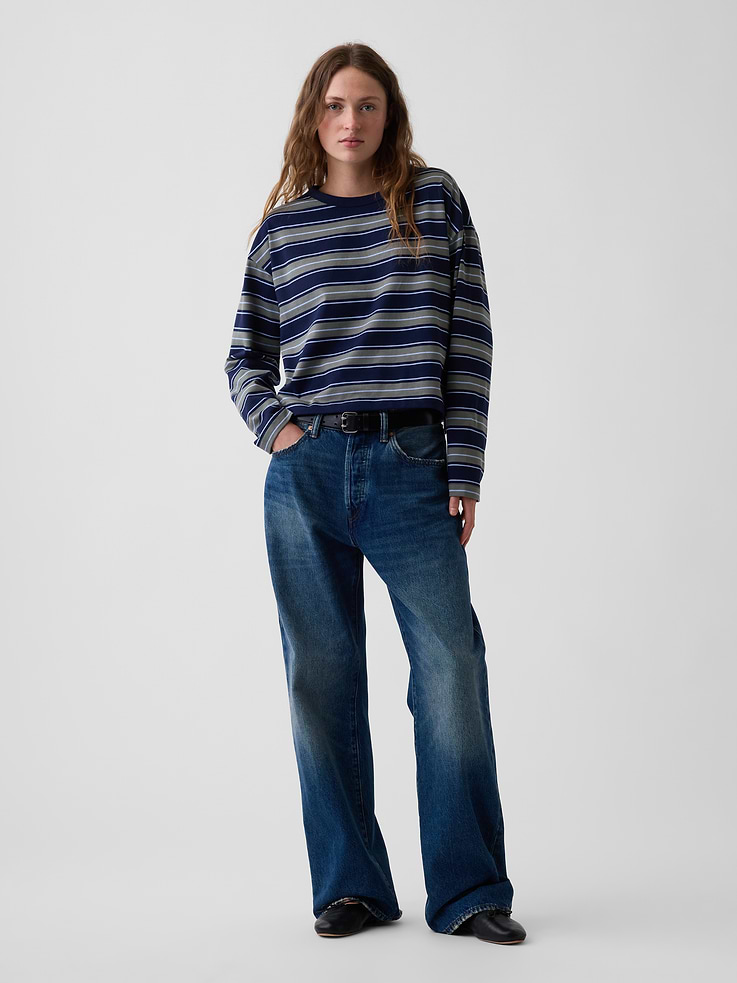 Image number 2 showing, Knit Oversized Crop T-Shirt