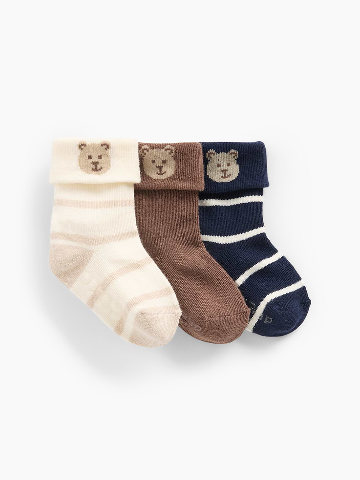 Image number 1 showing, Baby Brannan Bear Foldover Socks (3-Pack)
