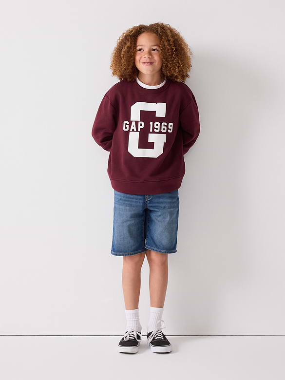 Kids Pull-On Loose Sweatpant Jean Shorts
