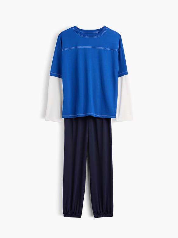 Kids Recycled Colorblock PJ Set