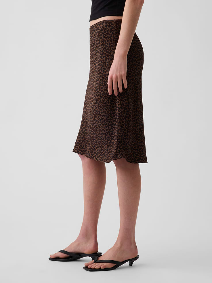 Image number 3 showing, Satin Bias-Cut Skirt