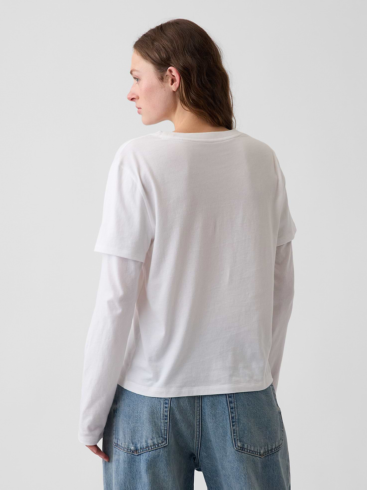 Image number 3 showing, Organic Cotton VintageSoft Double-Layer T-Shirt