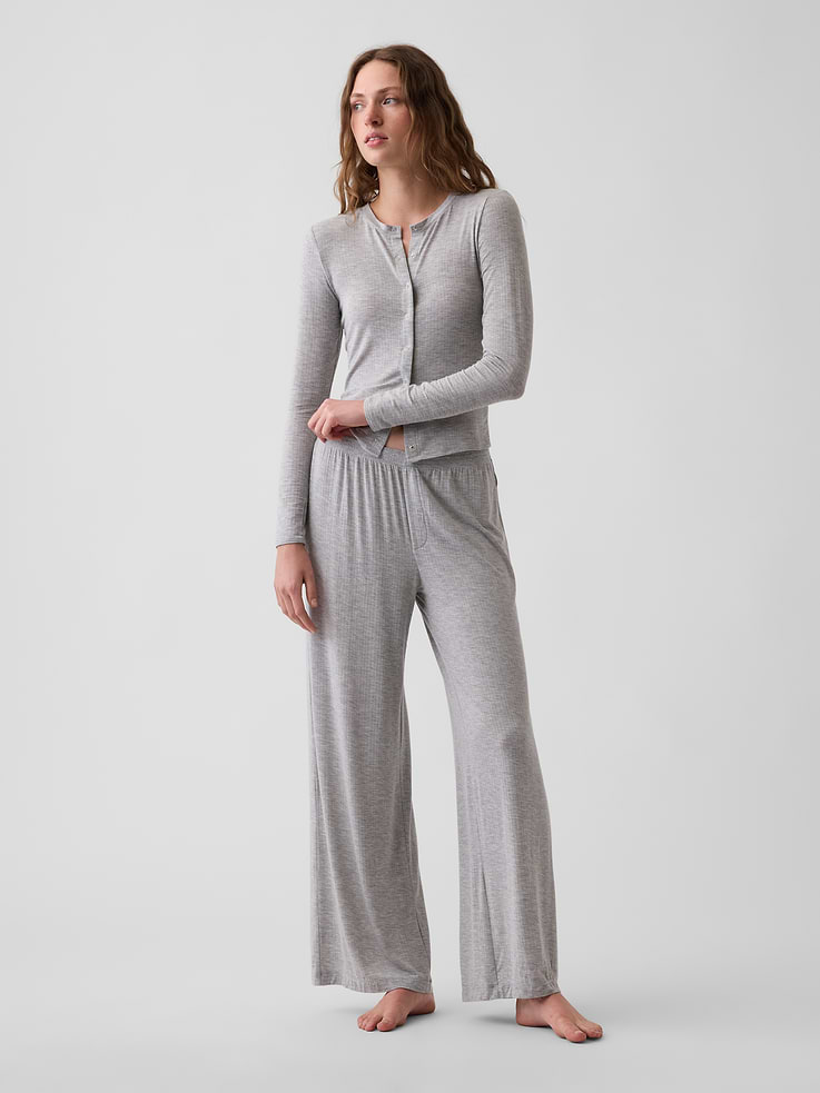 Image number 2 showing, SoftMade Modal Rib PJ Cardigan
