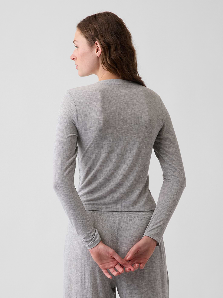 Image number 3 showing, SoftMade Modal Rib PJ Cardigan