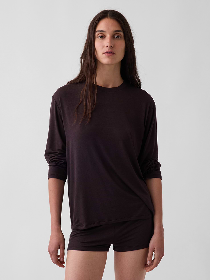 Image number 1 showing, SoftMade Modal Oversized PJ T-Shirt