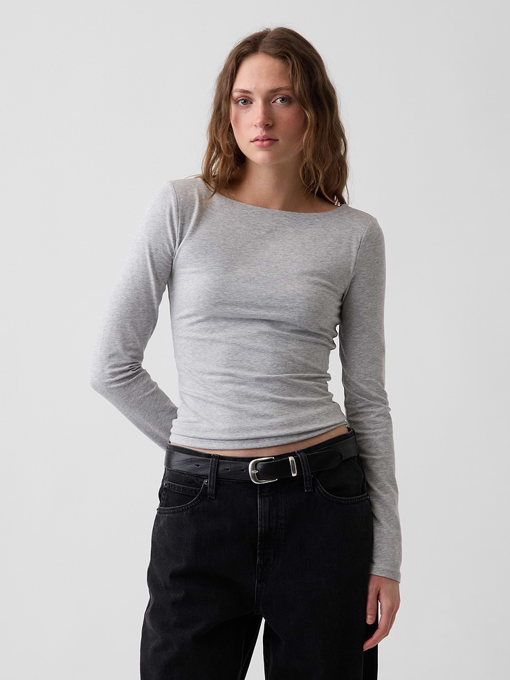 Image number 1 showing, CloseKnit Jersey Scoop-Back T-Shirt