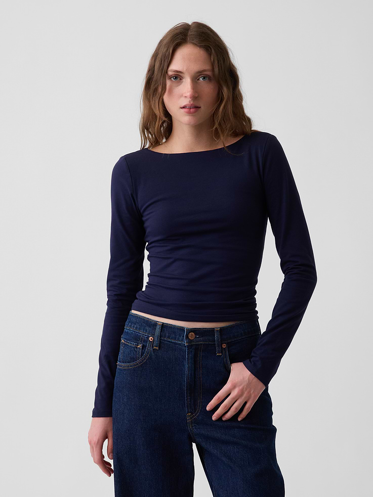 Image number 1 showing, CloseKnit Jersey Scoop-Back T-Shirt