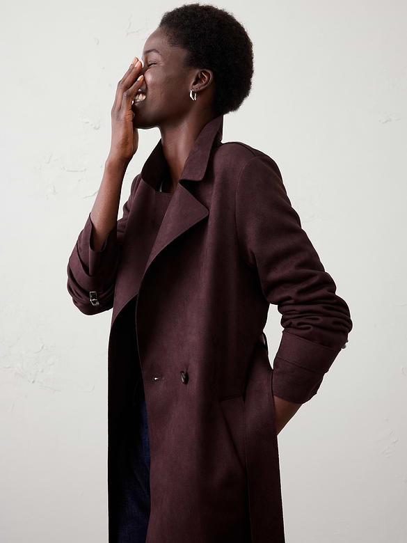 Vegan Suede Long Coat