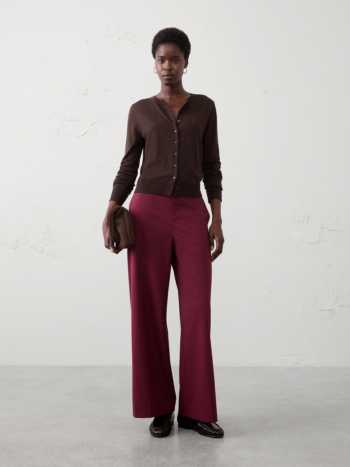 Hayden Sculpted Stretch Wide-Leg High-Rise Pant | Banana Republic