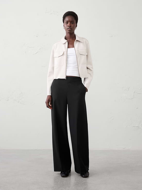 Hayden Sculpted Stretch Wide-Leg High-Rise Pant