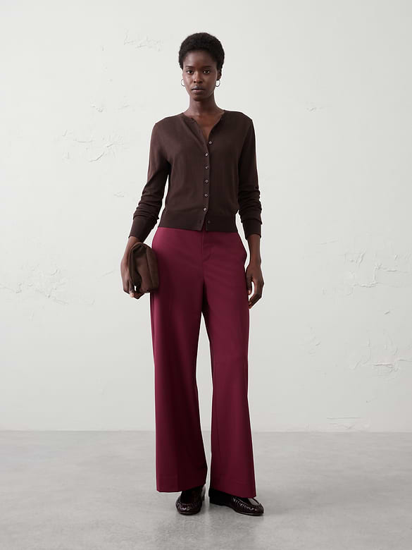 Hayden Sculpted Stretch Wide-Leg High-Rise Pant