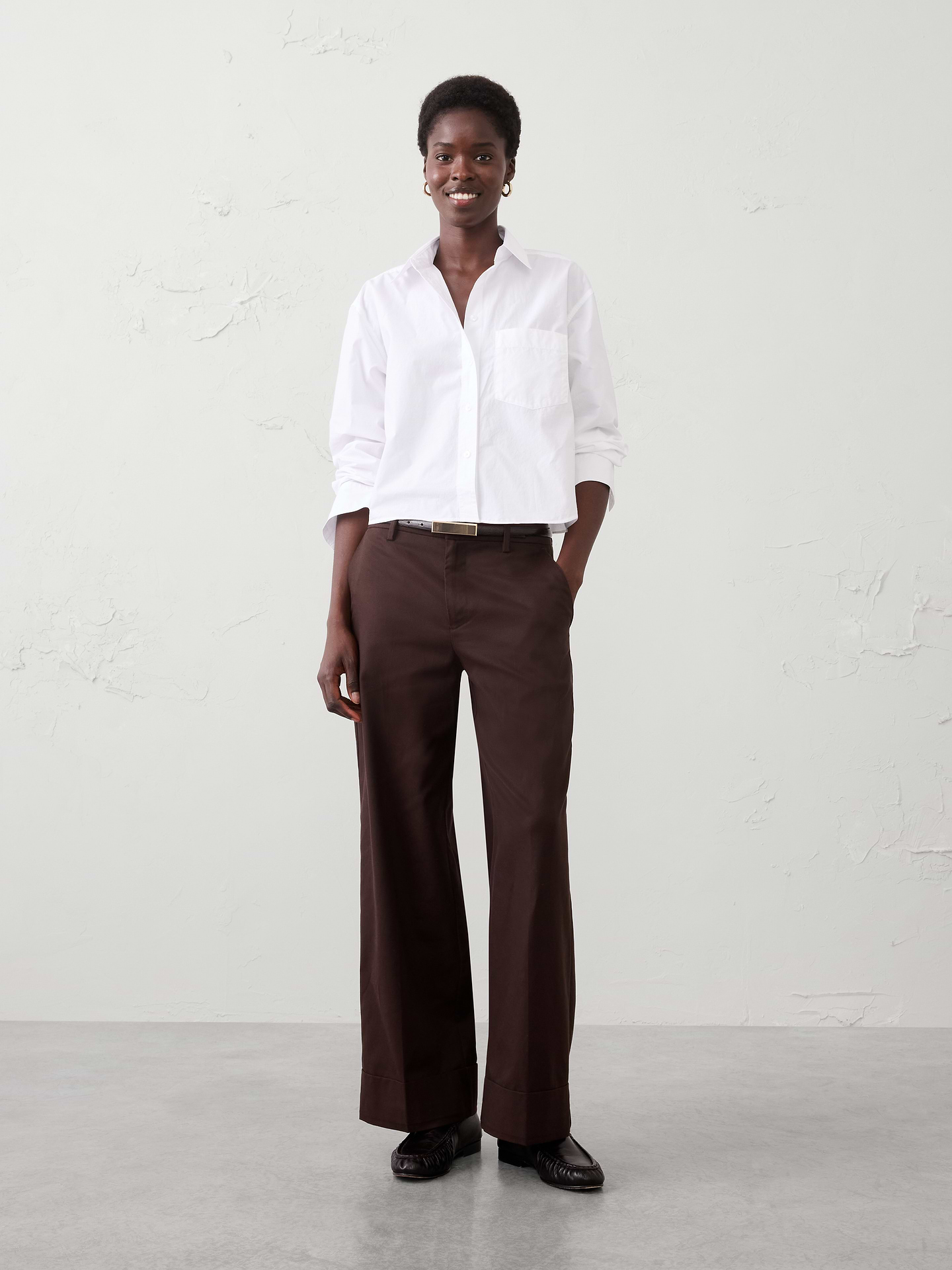 Image number 1 showing, Cotton Cropped Shirt