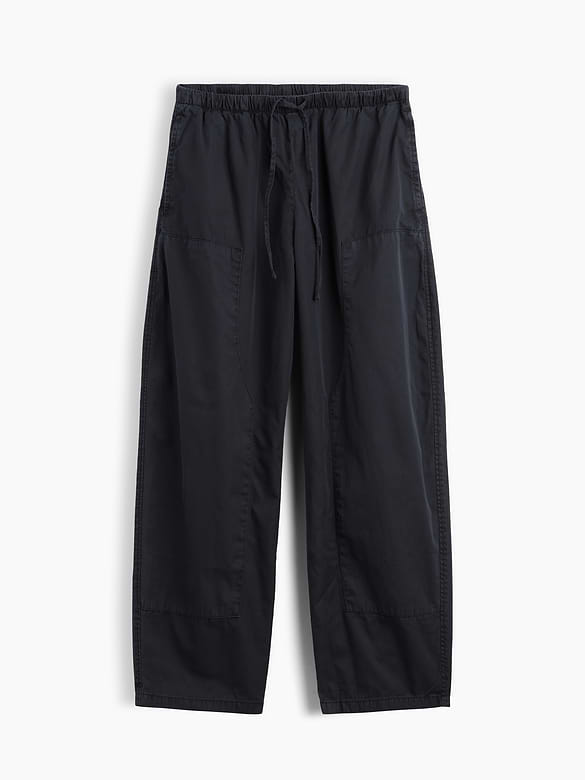 Poplin Easy Double-Knee Barrel Pants