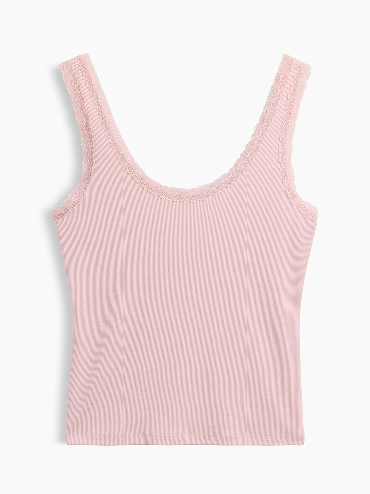 Image number 5 showing, Mini Rib Lace-Trim PJ Tank Top