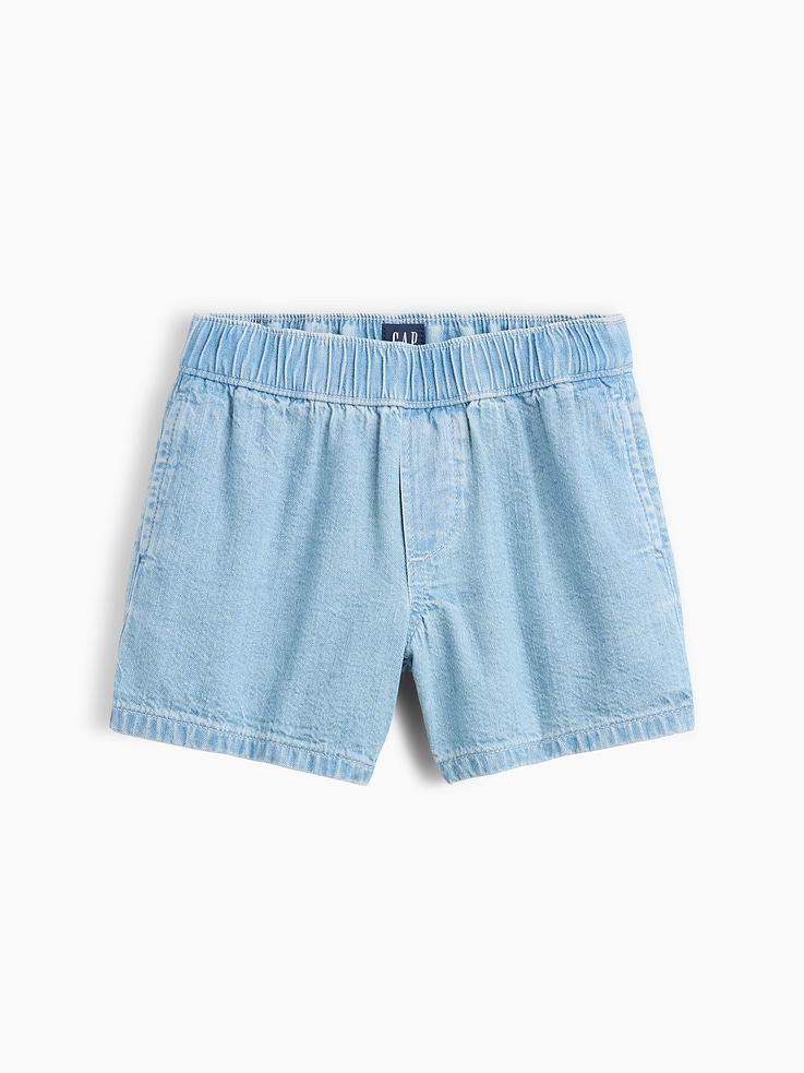 L'image numéro 1 présente Short en denim à taille extensible pour Bébé et Tout-petit