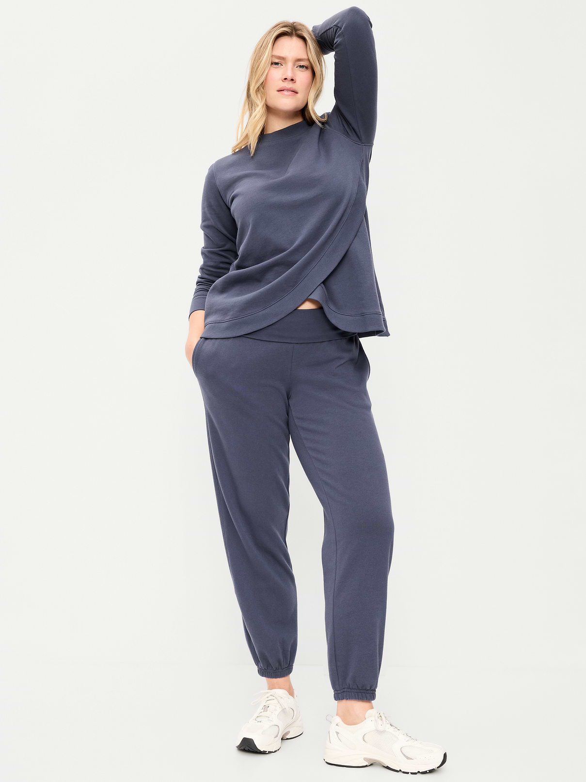 Image number 1 showing, Maternity Rollover-Waist Fleece Jogger