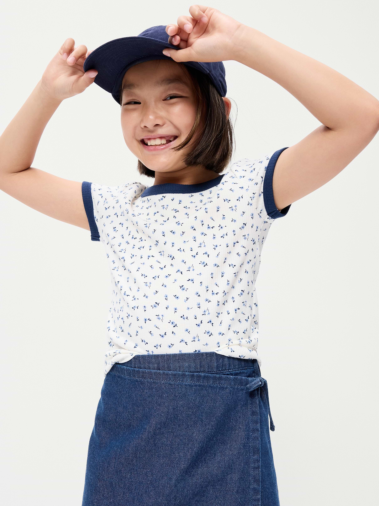 Image number 3 showing, Wrap-Front Denim Skort for Girls