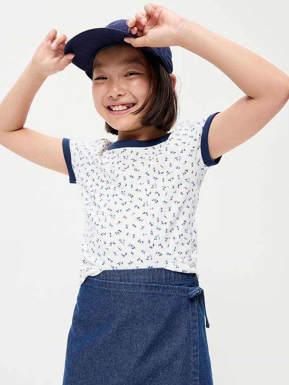 Wrap-Front Denim Skort for Girls