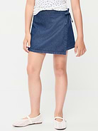 Image number 1 showing, Wrap-Front Denim Skort for Girls