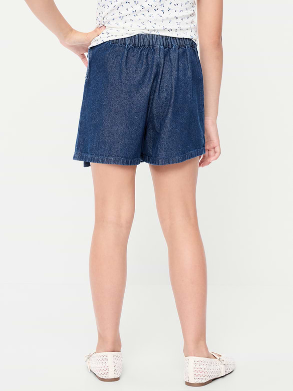 Wrap-Front Denim Skort for Girls