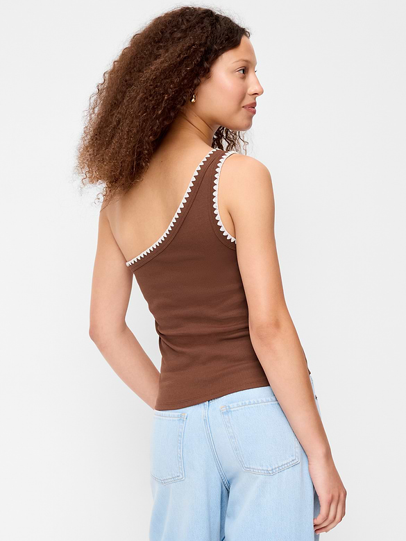 Camisole monobretelle côtelée