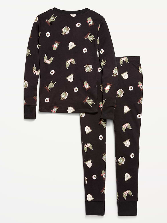 Gender-Neutral Snug-Fit Graphic Pajama Set for Kids