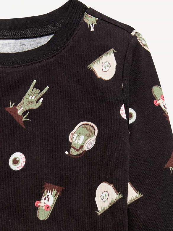 Gender-Neutral Snug-Fit Graphic Pajama Set for Kids