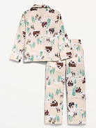 Image number 2 showing, Gender-Neutral Printed Flannel Pajama Pants Set for Kids