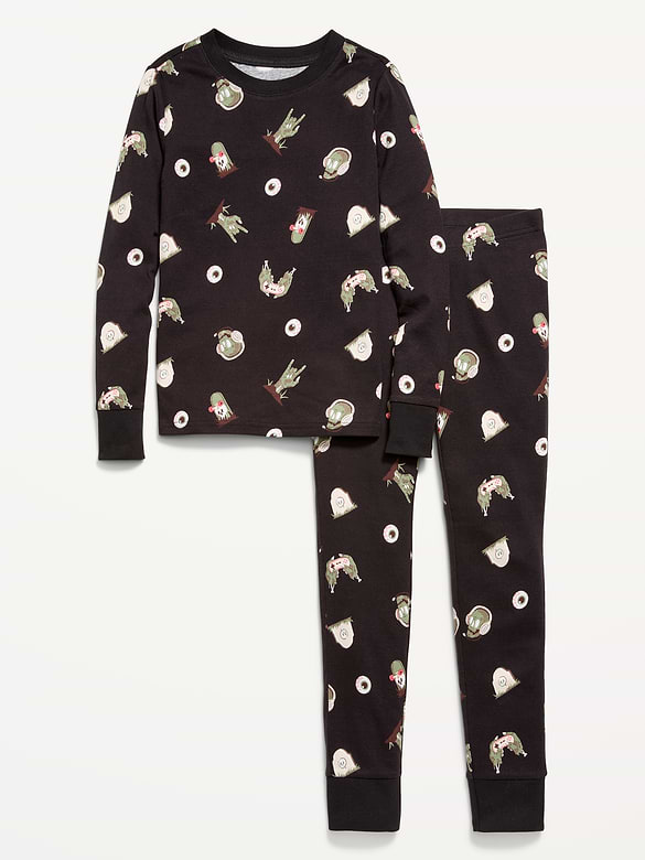 Gender-Neutral Snug-Fit Graphic Pajama Set for Kids