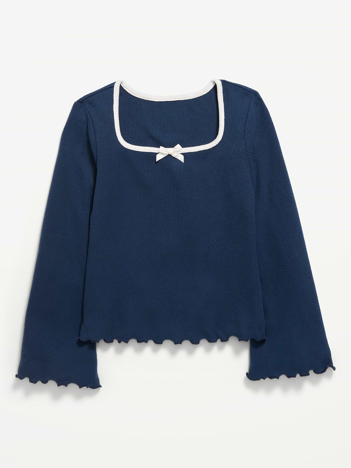 L'image numéro 1 présente Haut à encolure carrée en tricot gaufré UltraConfo pour fille