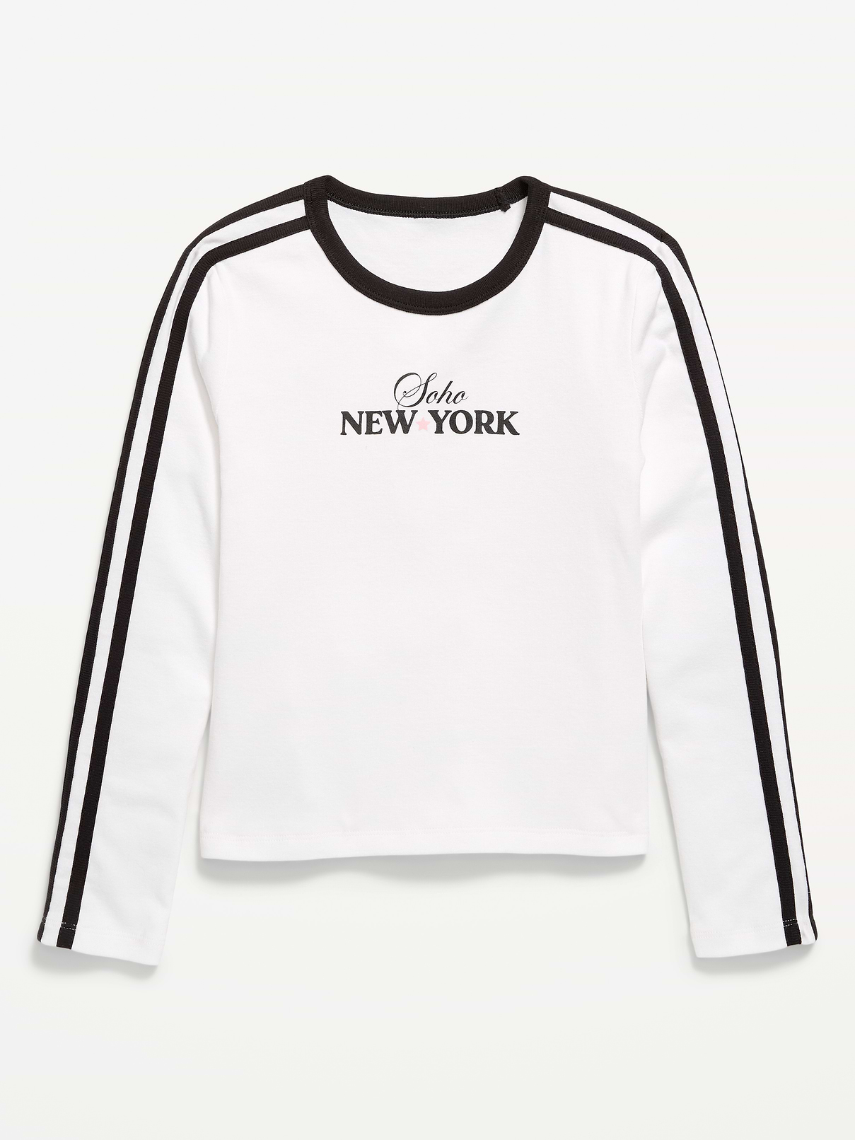 Image number 1 showing, Fitted Long-Sleeve Graphic T-Shirt for Girls