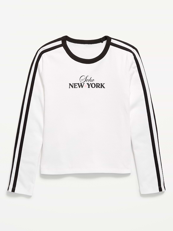 Fitted Long-Sleeve Graphic T-Shirt for Girls