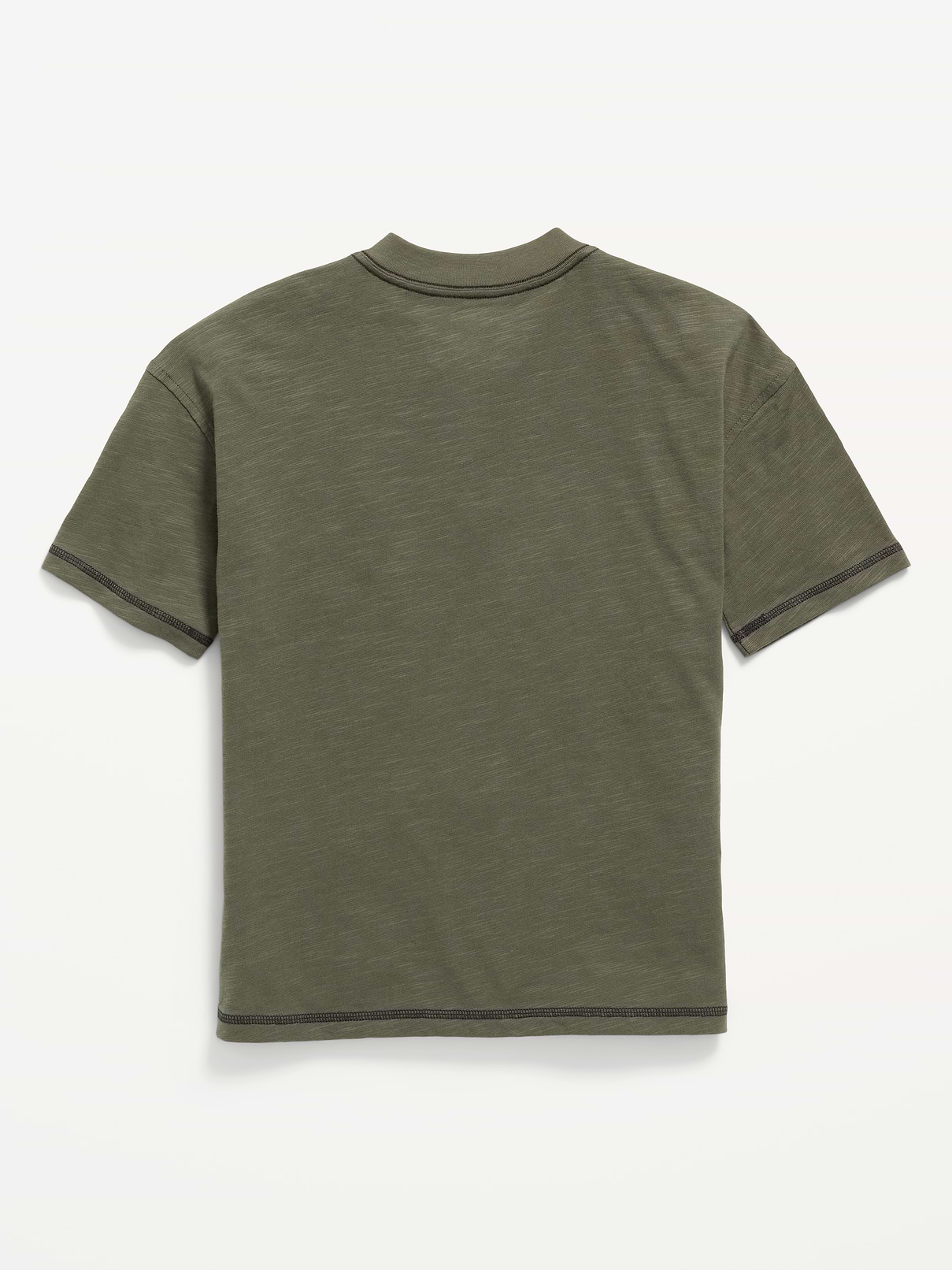 Image number 2 showing, Oversized Short-Sleeve Henley T-Shirt for Boys