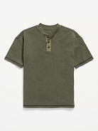 Image number 1 showing, Oversized Short-Sleeve Henley T-Shirt for Boys