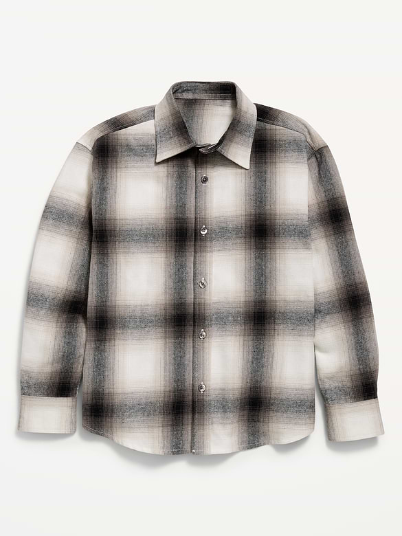 Oversized Long-Sleeve Flannel Shirt for Boys