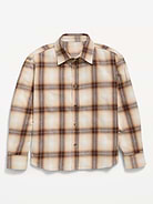 Image number 1 showing, Oversized Long-Sleeve Flannel Shirt for Boys