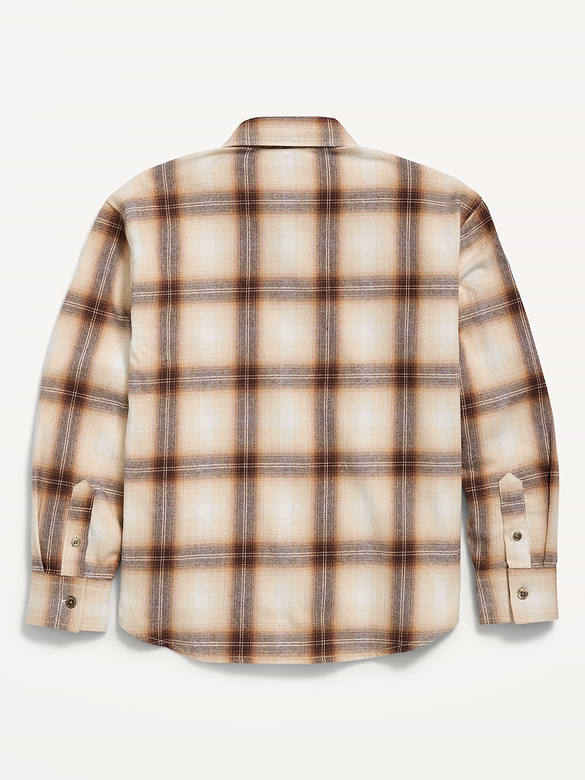 Oversized Long-Sleeve Flannel Shirt for Boys