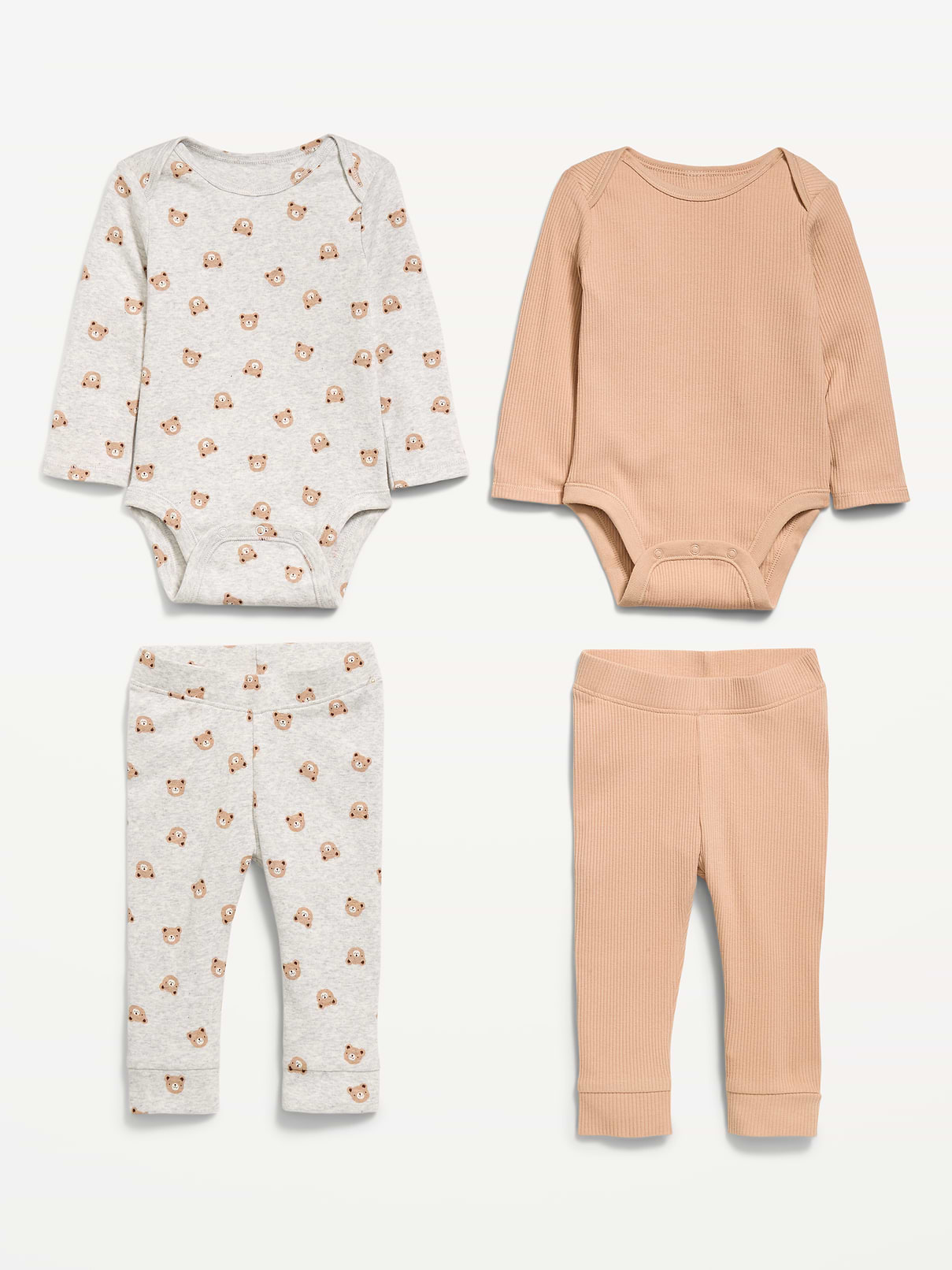 Image number 2 showing, Long-Sleeve Bodysuit and Leggings 4-Piece for Baby
