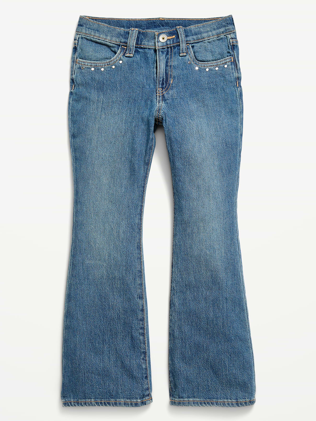 Image number 4 showing, Low-Rise Studded Flare-Leg Jeans for Girls
