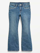 Image number 4 showing, Low-Rise Studded Flare-Leg Jeans for Girls
