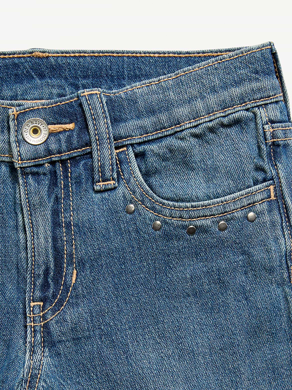 Jean à jambe évasée à taille basse orné de clous pour fille