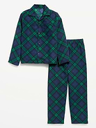 Image number 1 showing, Gender-Neutral Printed Flannel Pajama Pants Set for Kids