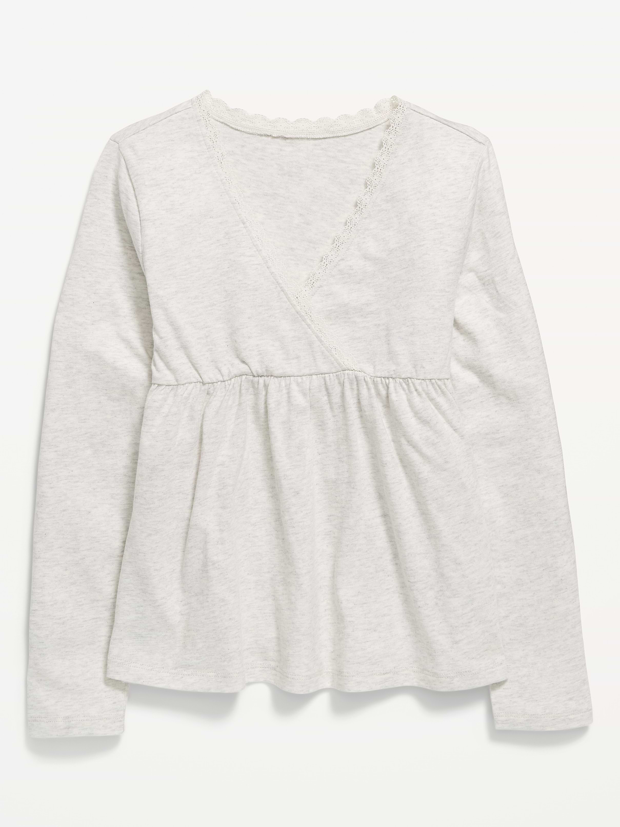 Image number 1 showing, Long-Sleeve Faux-Wrap Top for Girls