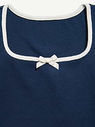 L'image numéro 2 présente Haut à encolure carrée en tricot gaufré UltraConfo pour fille
