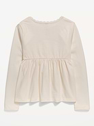 Image number 2 showing, Long-Sleeve Faux-Wrap Top for Girls