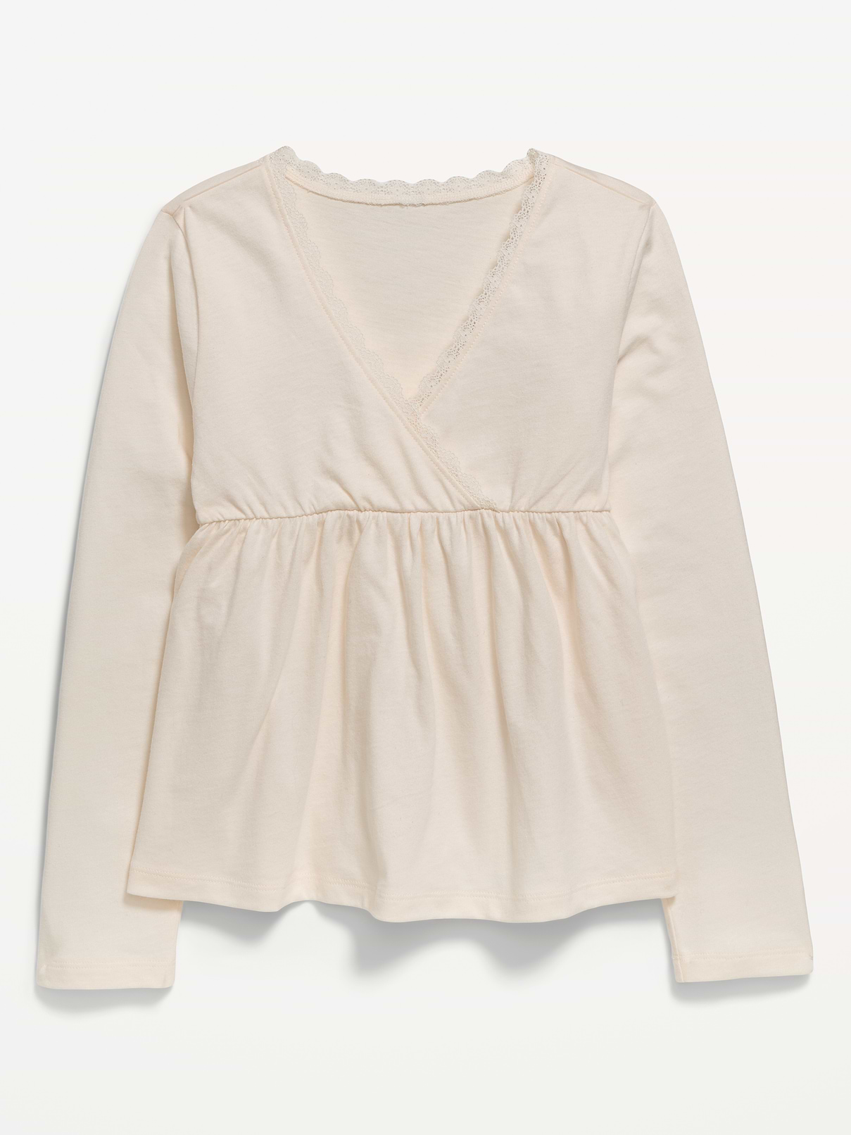 Image number 1 showing, Long-Sleeve Faux-Wrap Top for Girls