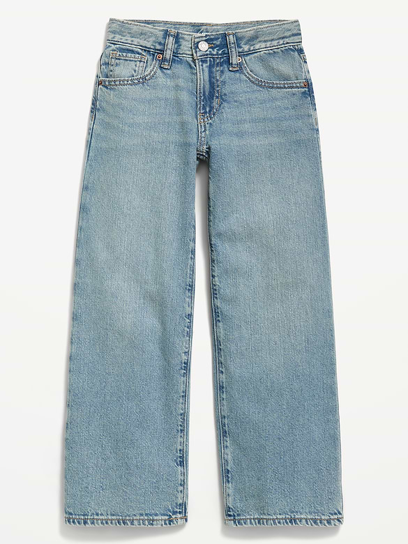 Jean coupe généreuse à jambe large à taille basse pour fille
