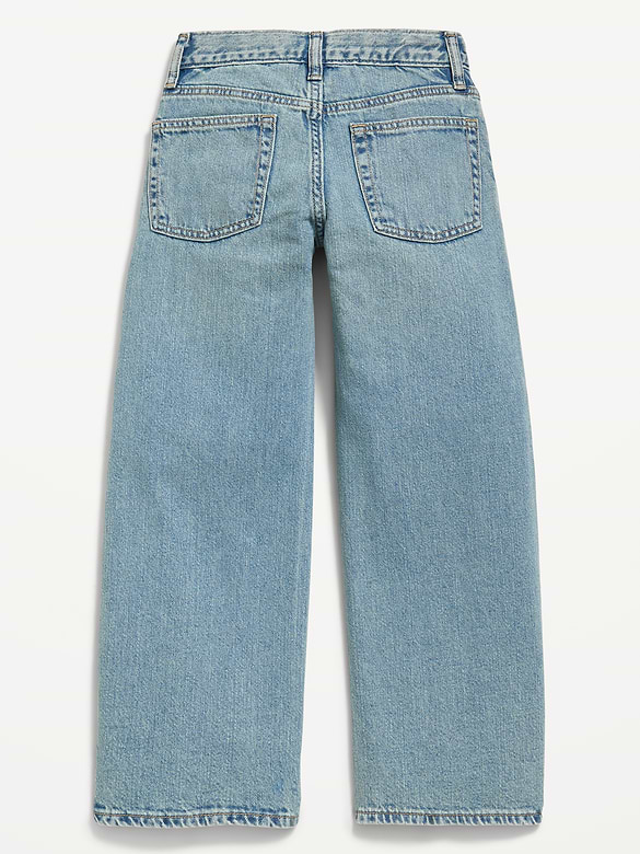 Jean coupe généreuse à jambe large à taille basse pour fille