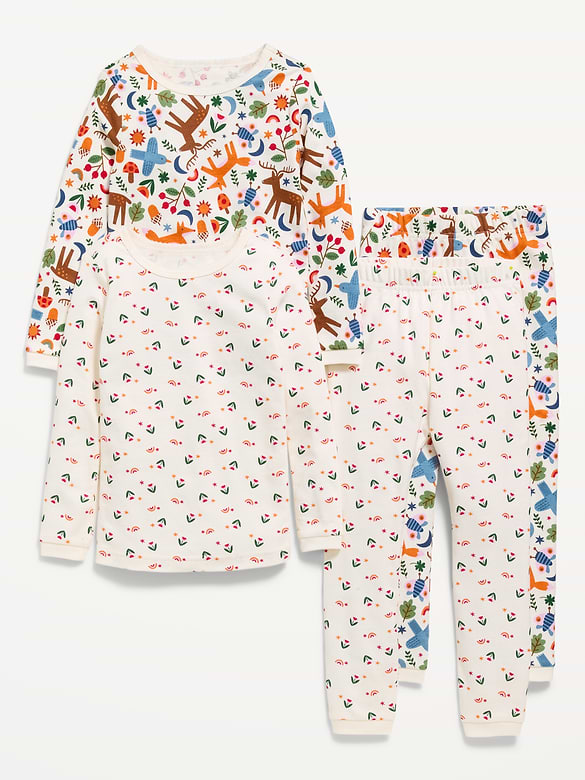 Printed Snug-Fit Pajama 4-Piece for Toddler & Baby