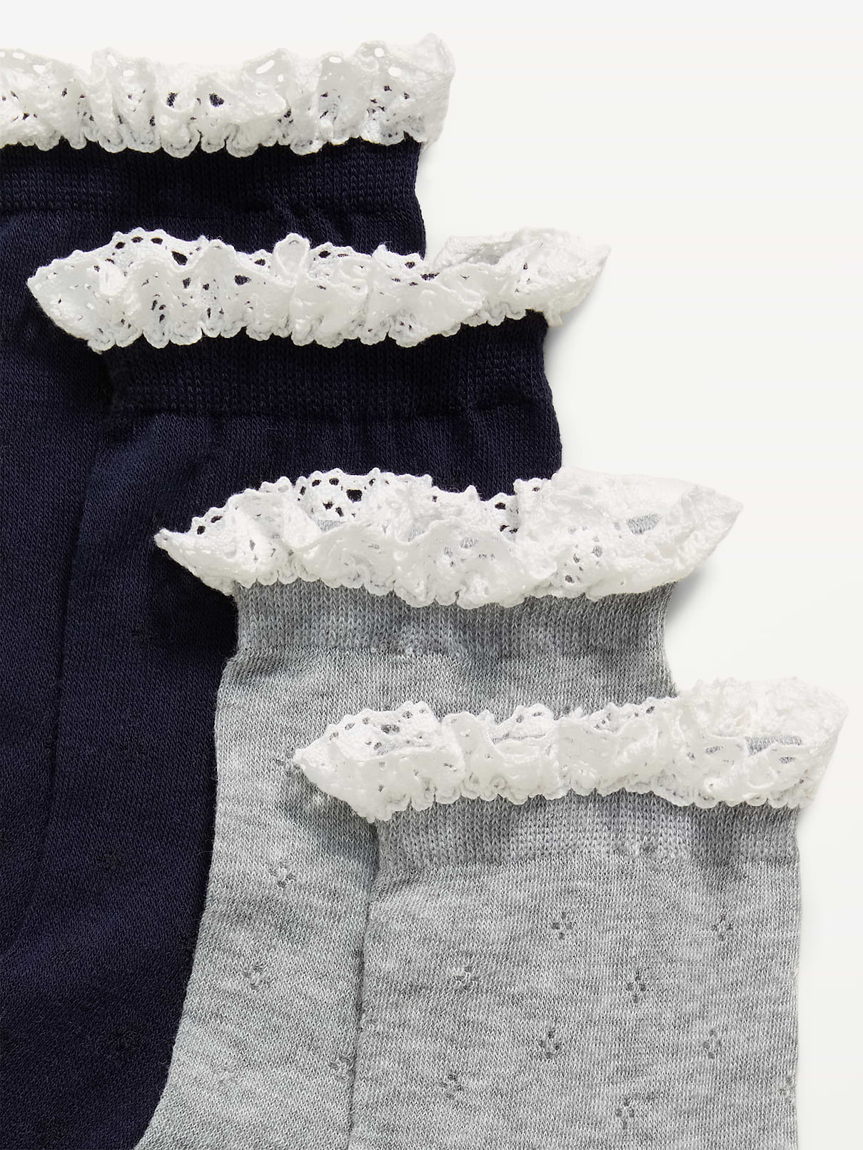 L'image numéro 2 présente Chaussettes à bordure en dentelle pour femme (paquet de 2 paires)